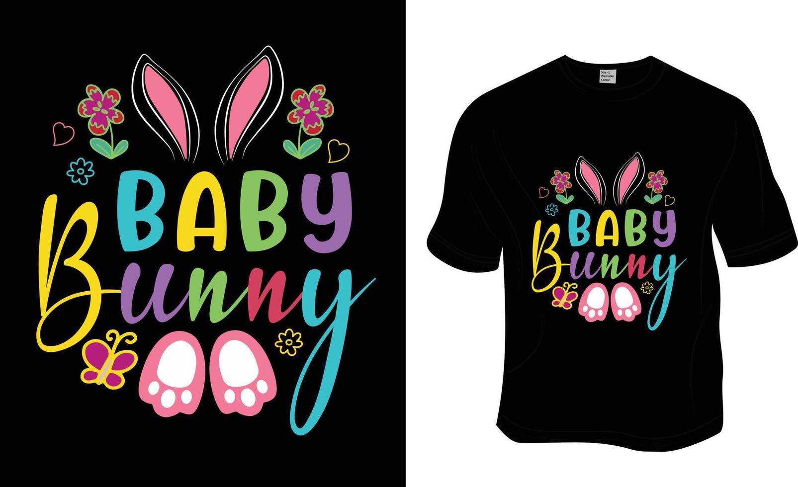 Baby Bunny, SVG, Sunday, Easter T-Shirt Design.  Ready to print for apparel, poster, and illustration. Modern, simple, lettering. vector