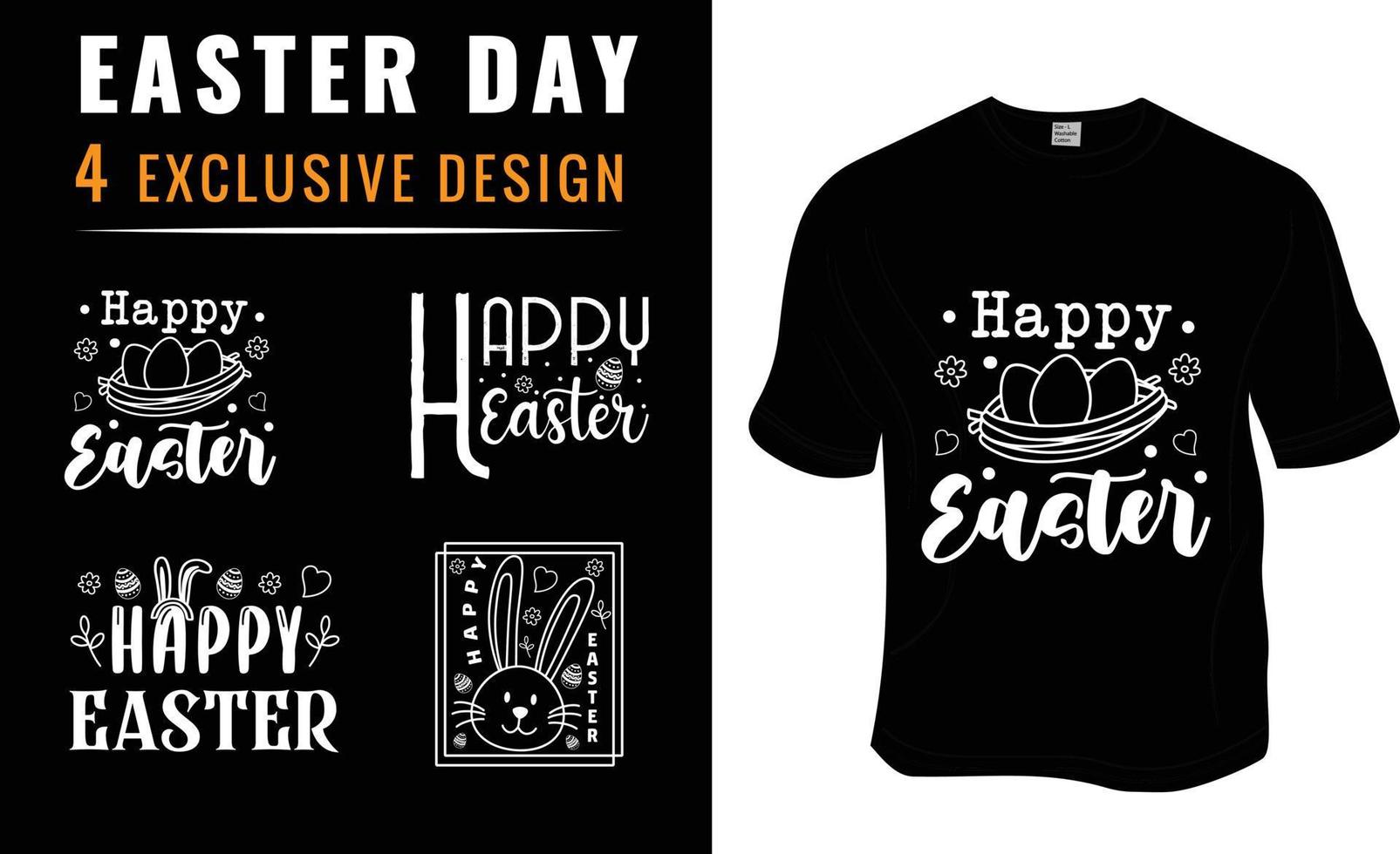 Happy Easter, SVG, Sunday, Easter T-Shirt Design.  Ready to print for apparel, poster, and illustration. Modern, simple, lettering. vector