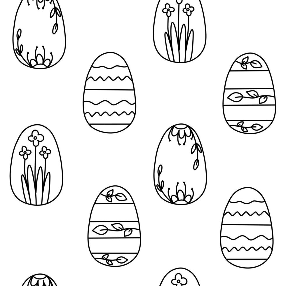 Doodle Easter egg pattern vector