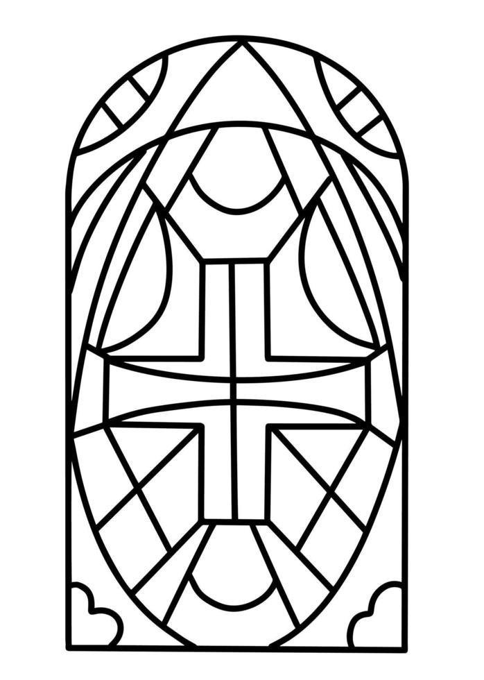 Iglesia ventana contorno vector
