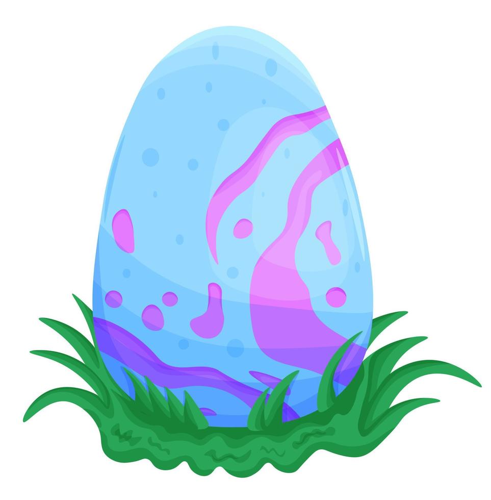 Big dinosaur egg in grass vector