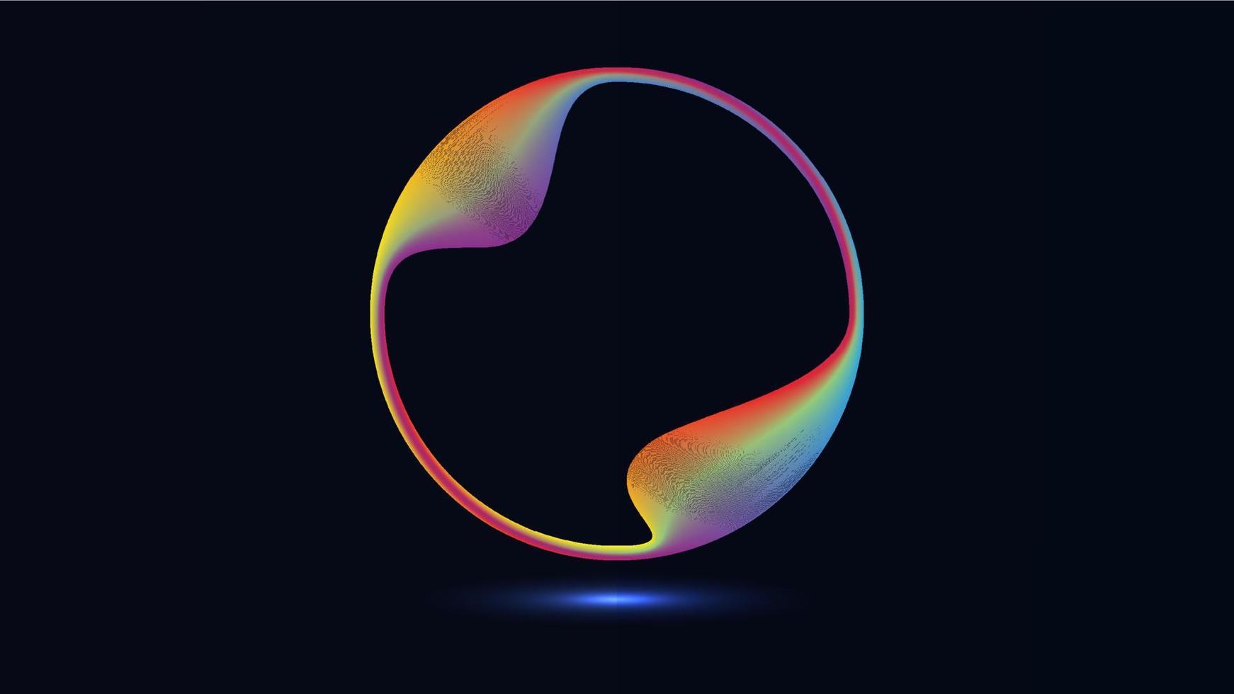 Color gradient with circle shape on black background vector