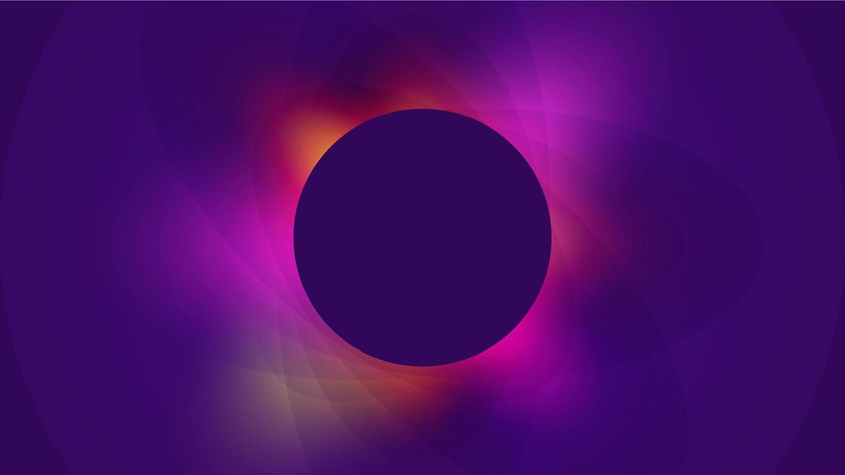 Circle banner with color gradient isolated on black background vector