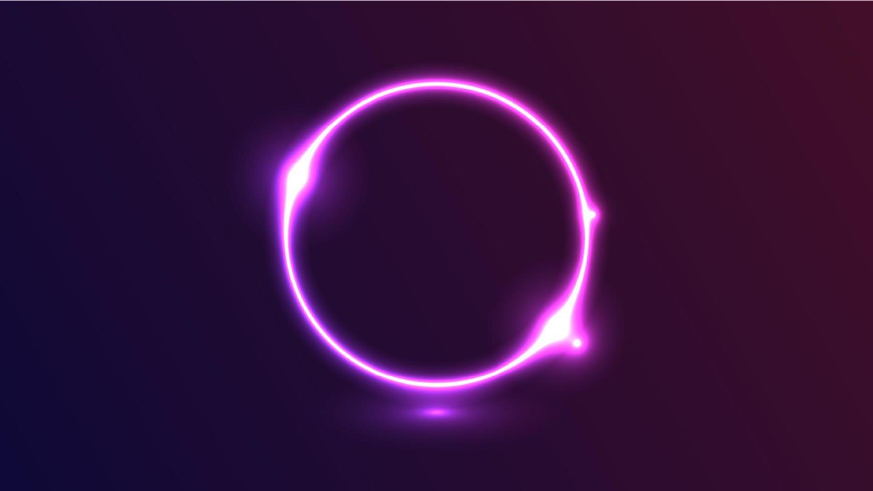 Abstract cosmic dynamic color circle background with glowing neon lighting on dark background vector