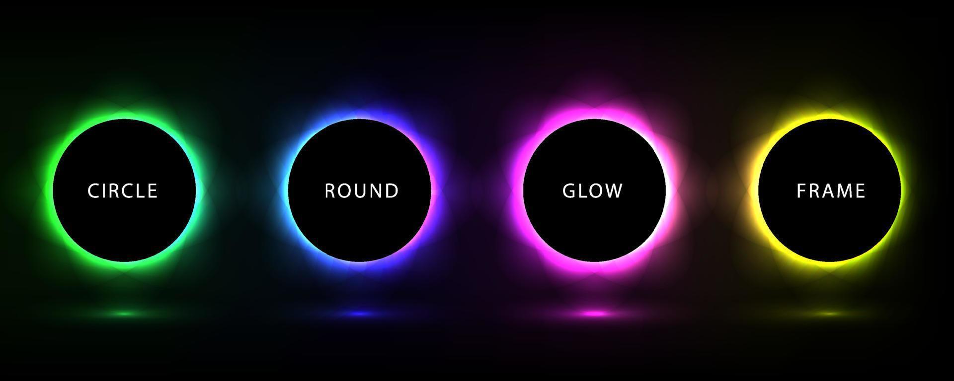 Circle banner with color gradient isolated on black background vector