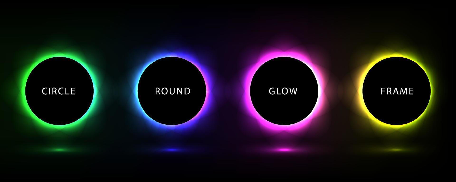 Circle banner with color gradient isolated on black background vector