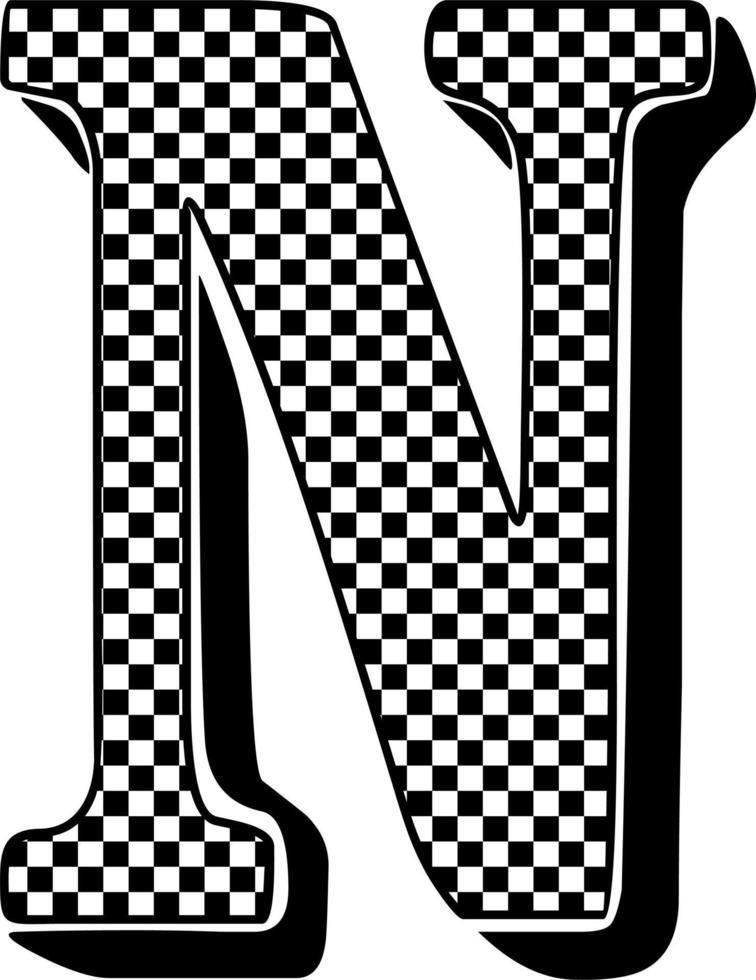 CHECKERED ALPHABET LETTERS vector