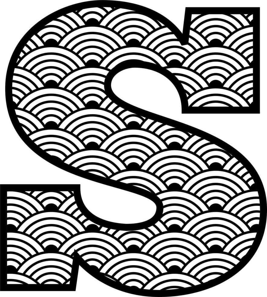 japanese Seigaiha monogram letters vector