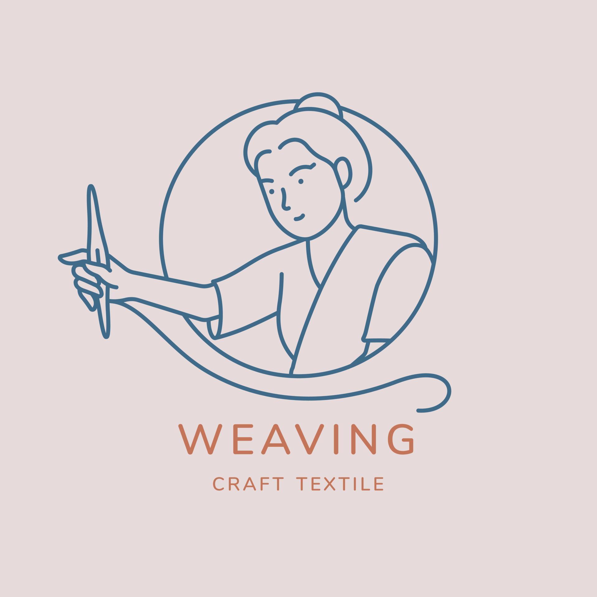 Hand woven and weaving vector logo design concept 20818736 Vector Art