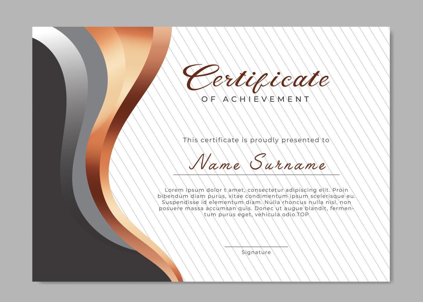 simple luxury participation certificate design vector