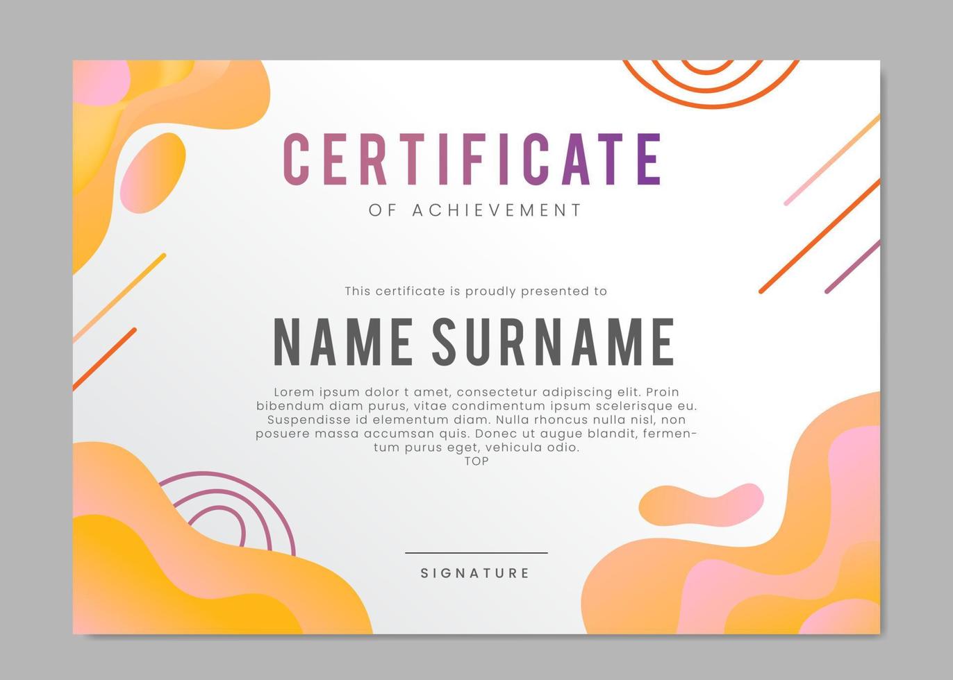 abstract award certificate simple background vector