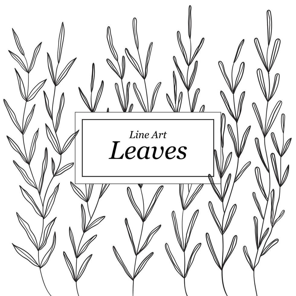 line art leaves background vector