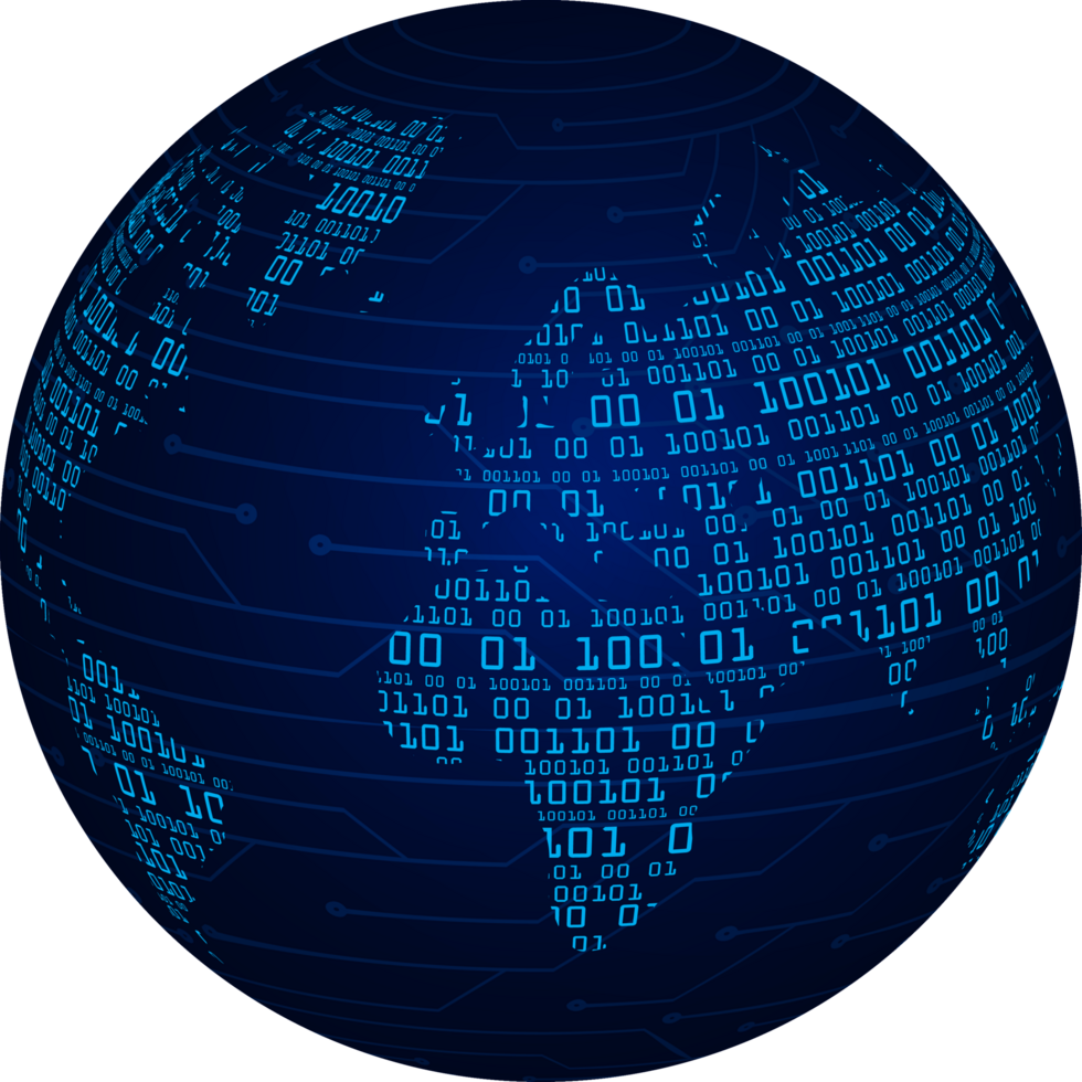 Modern Technology World Map Globe Crop-out png