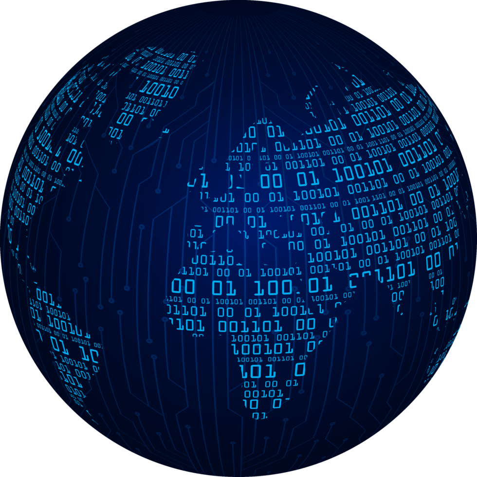 Modern Technology World Map Globe Crop-out png