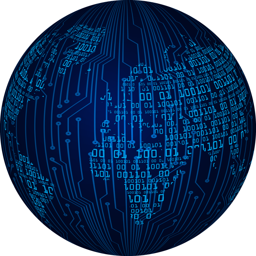 Modern Technology World Map Globe Crop-out png