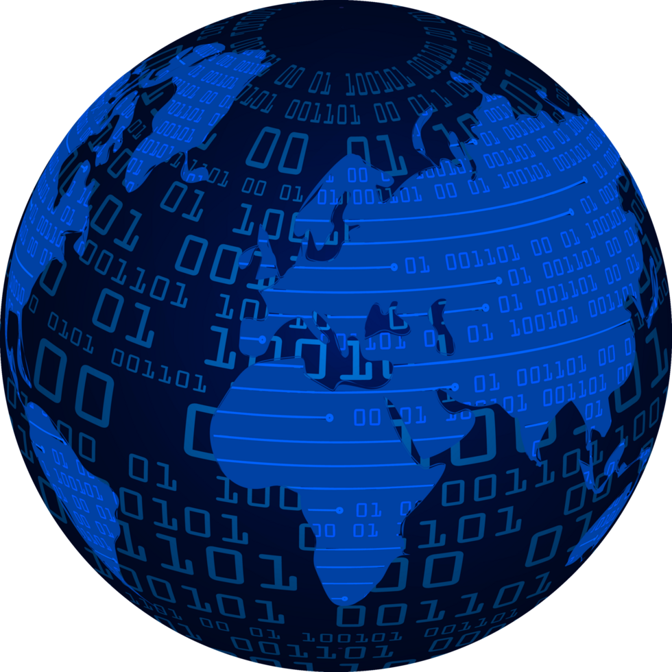 Modern Technology World Map Globe Crop-out png