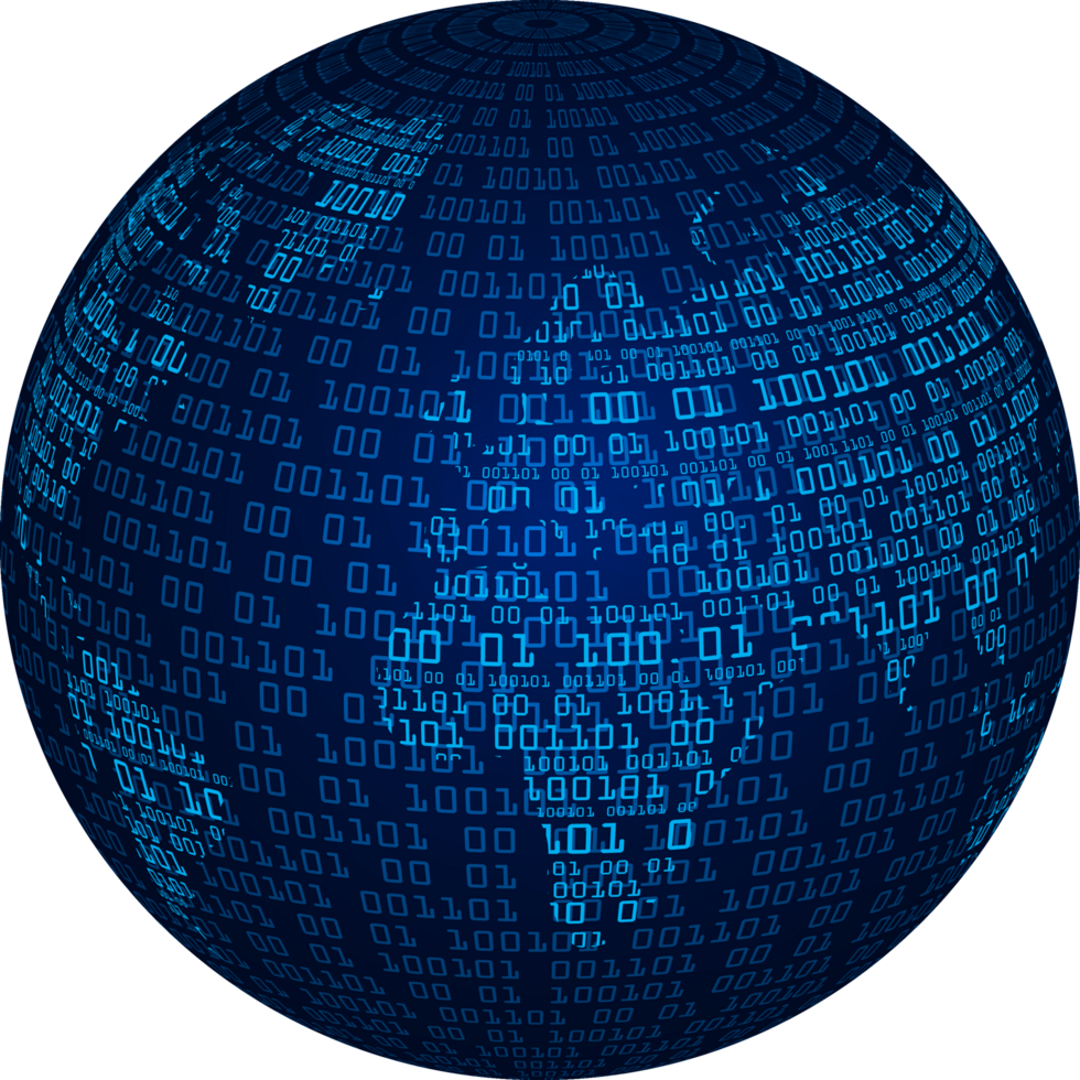 Modern Technology World Map Globe Crop-out png