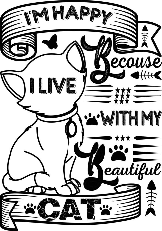 Cat T-shirt Design vector