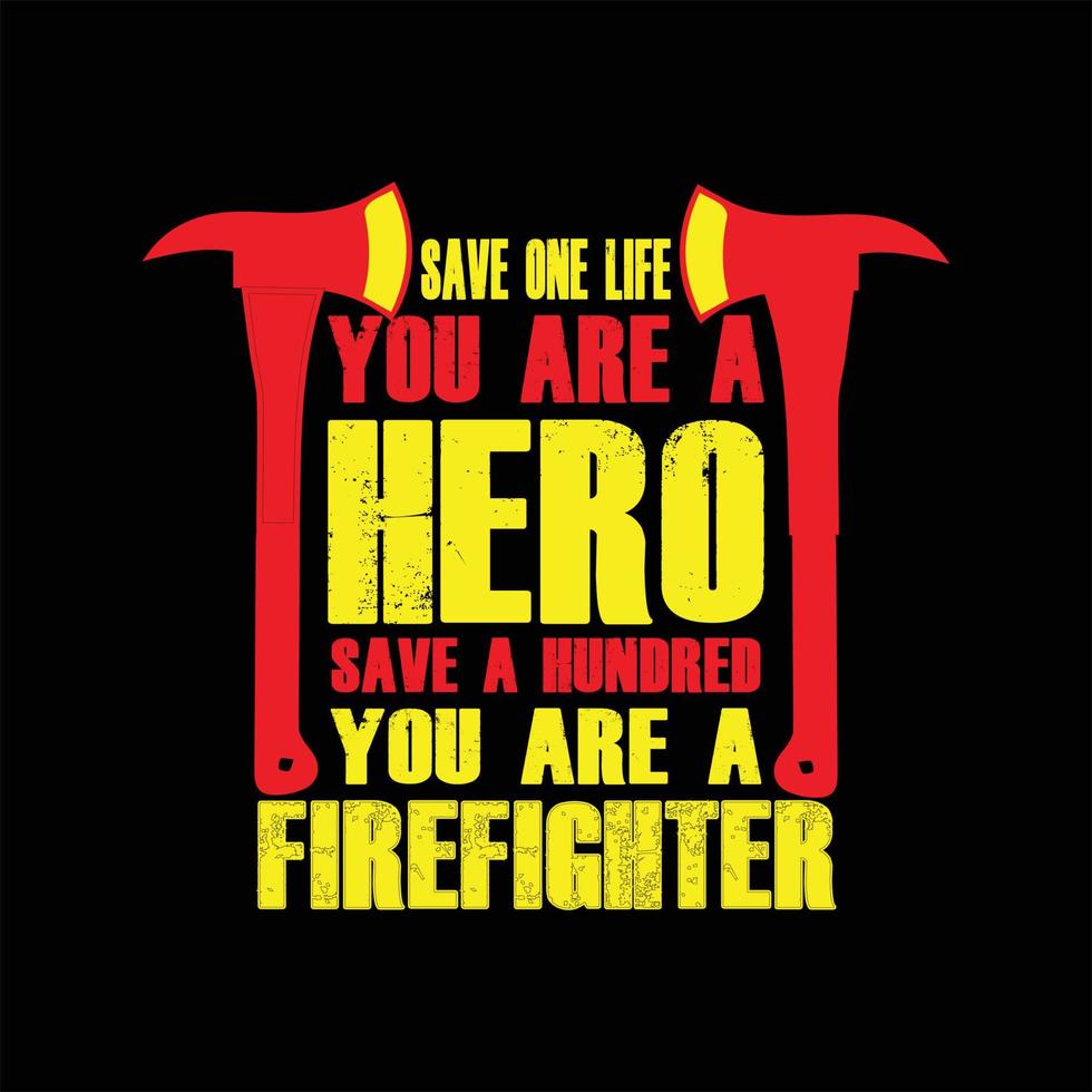 Firefighter T-shirt Design vector