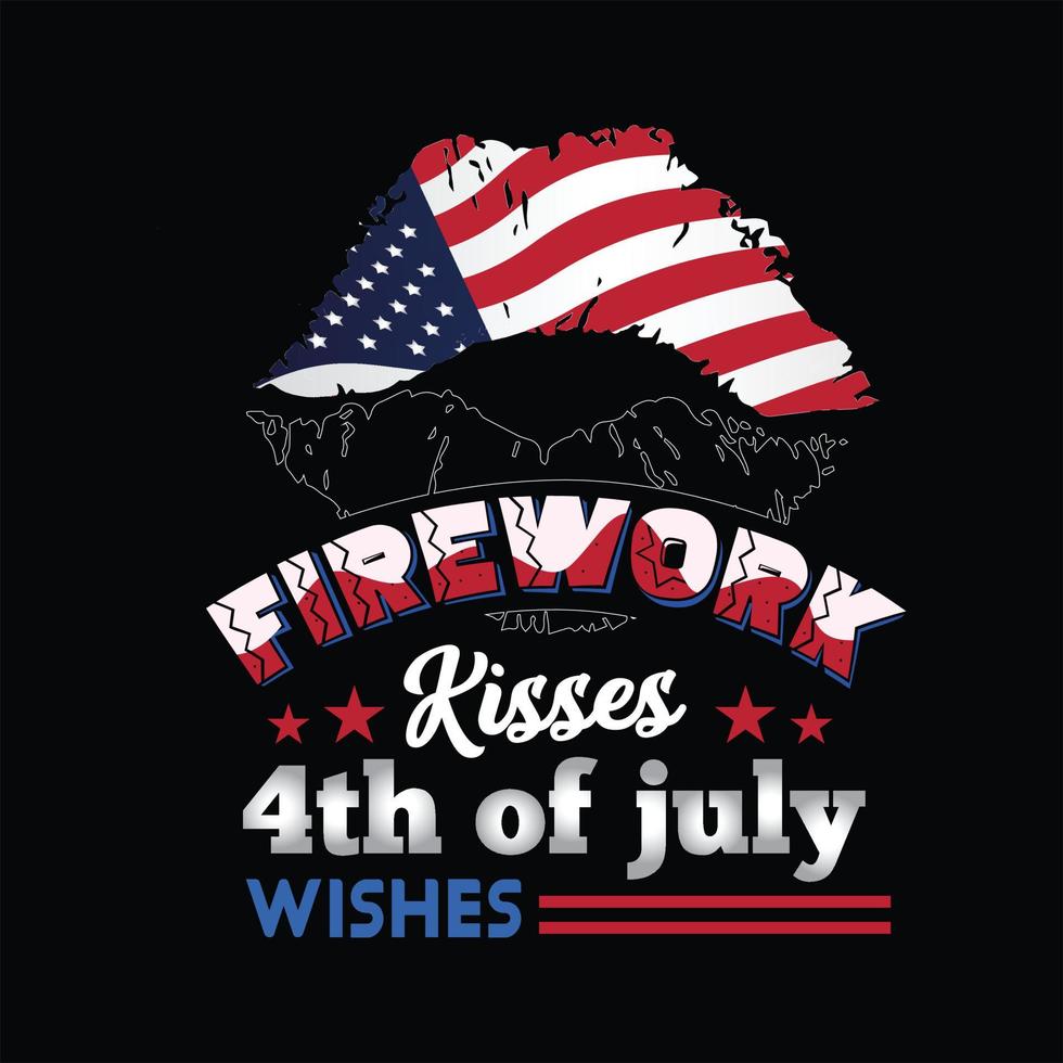 4th July T-shirt Design vector