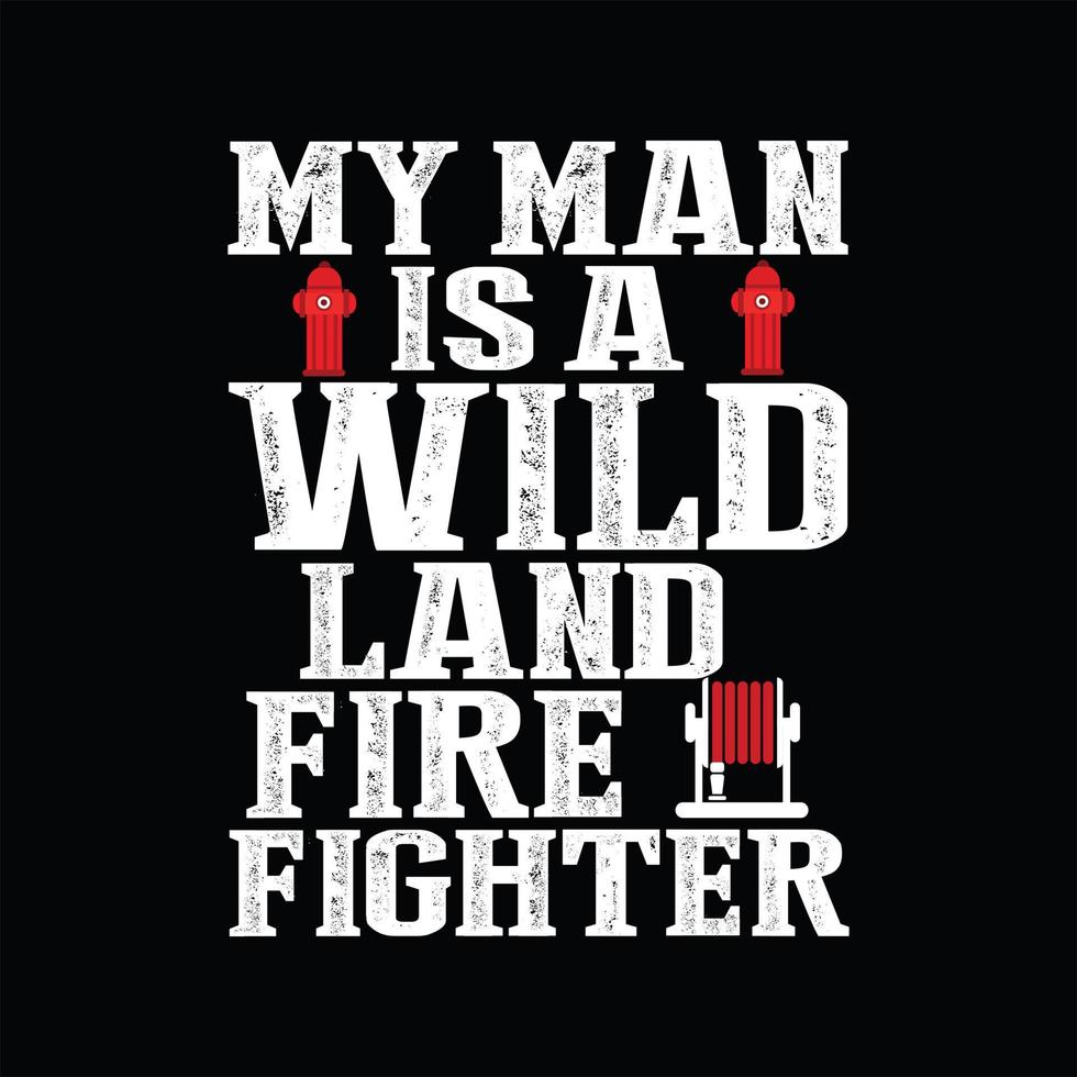 Firefighter T-shirt Design vector