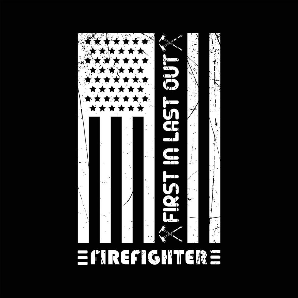 Firefighter T-shirt Design vector