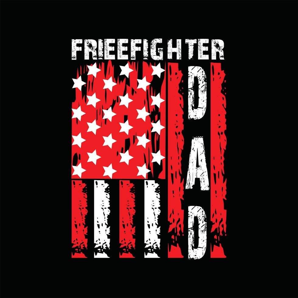 Firefighter T-shirt Design vector