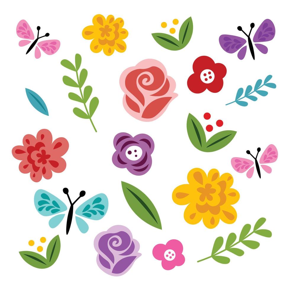Doodle flowers vector