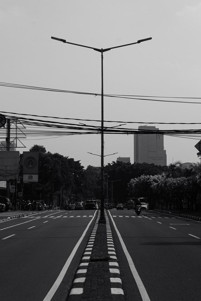 view of rush hour traffic in the city photo