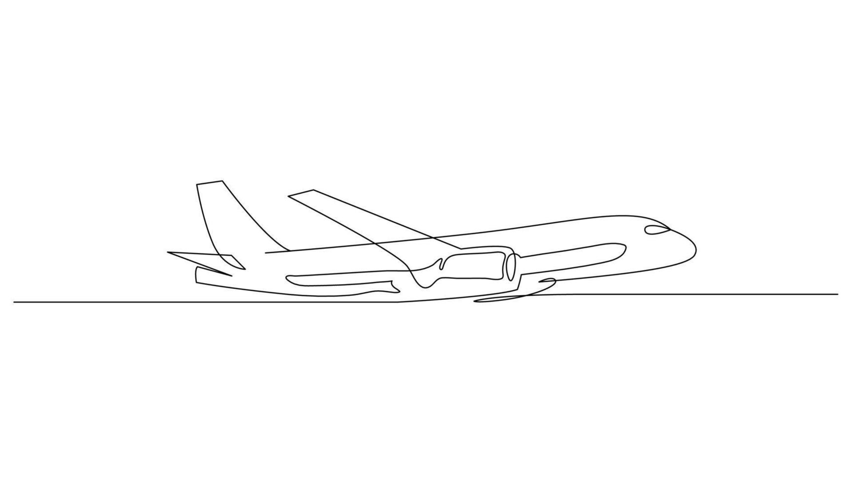 Continuous Line Art Air Transport vector