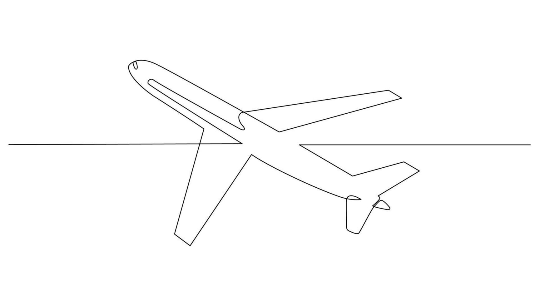 Continuous Line Art Air Transport vector