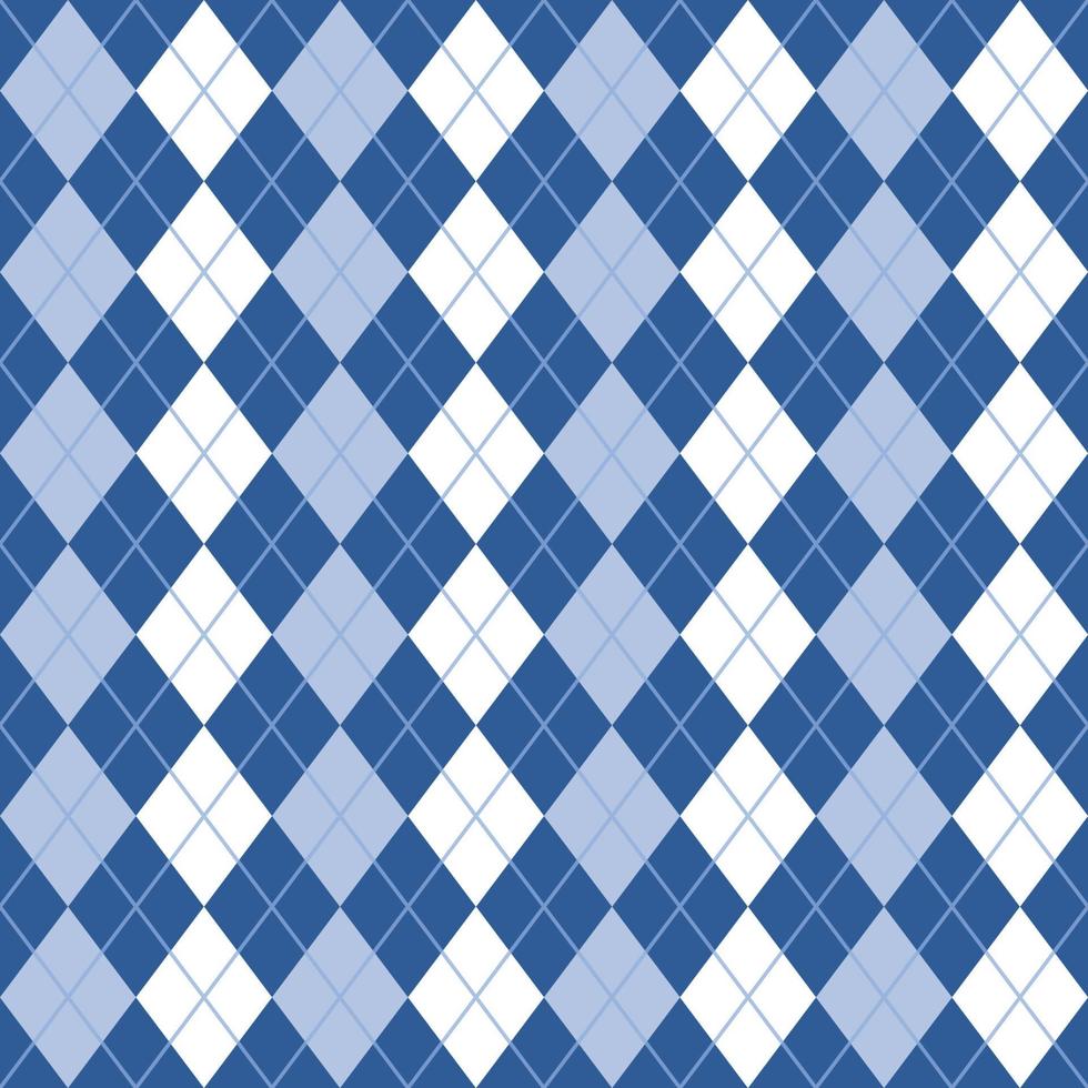 Blue White Seamless Argyle Pattern vector