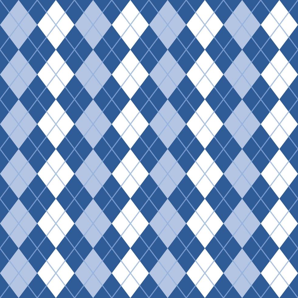 Blue White Seamless Argyle Pattern vector