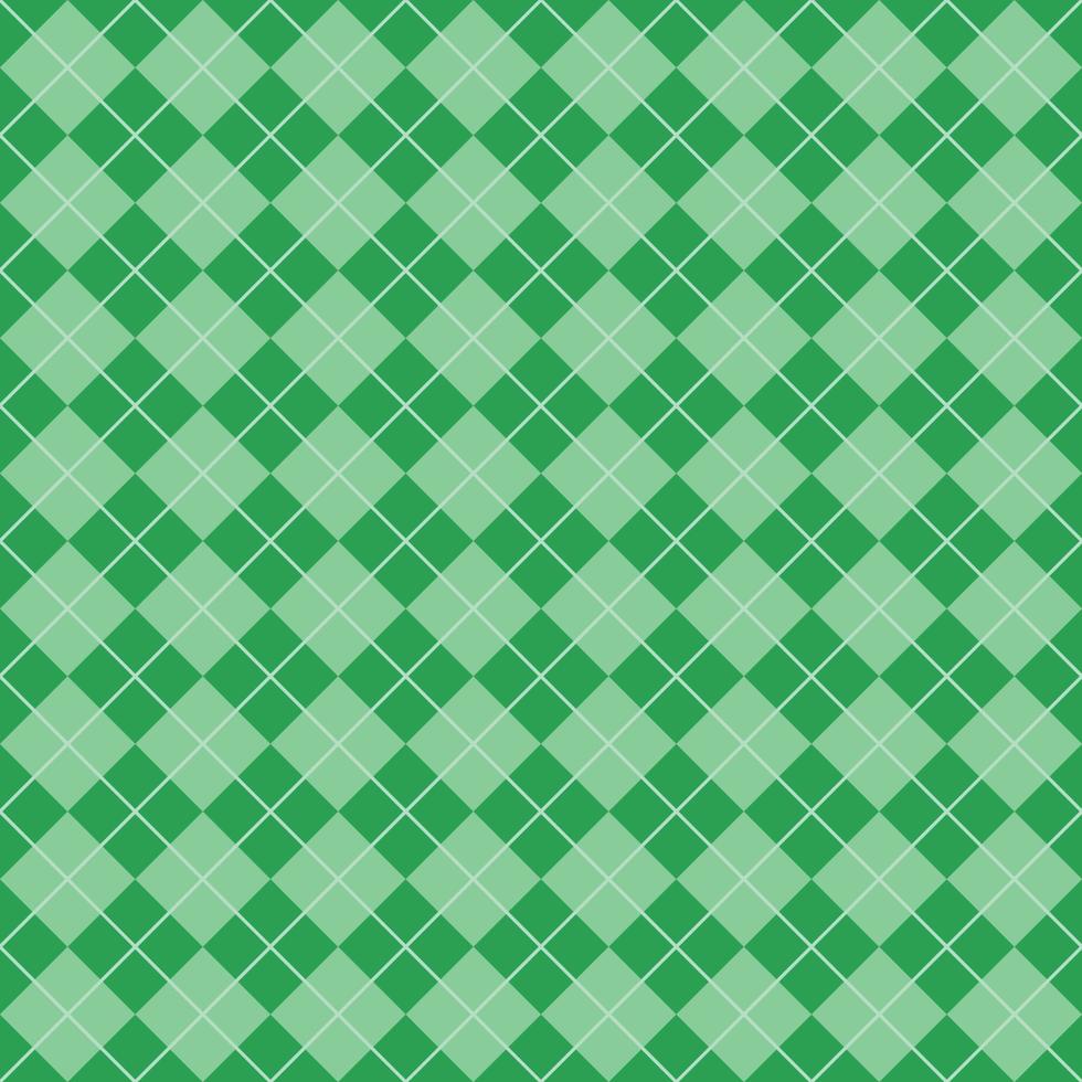 Simple Dark And Light Green Seamless Argyle Pattern vector