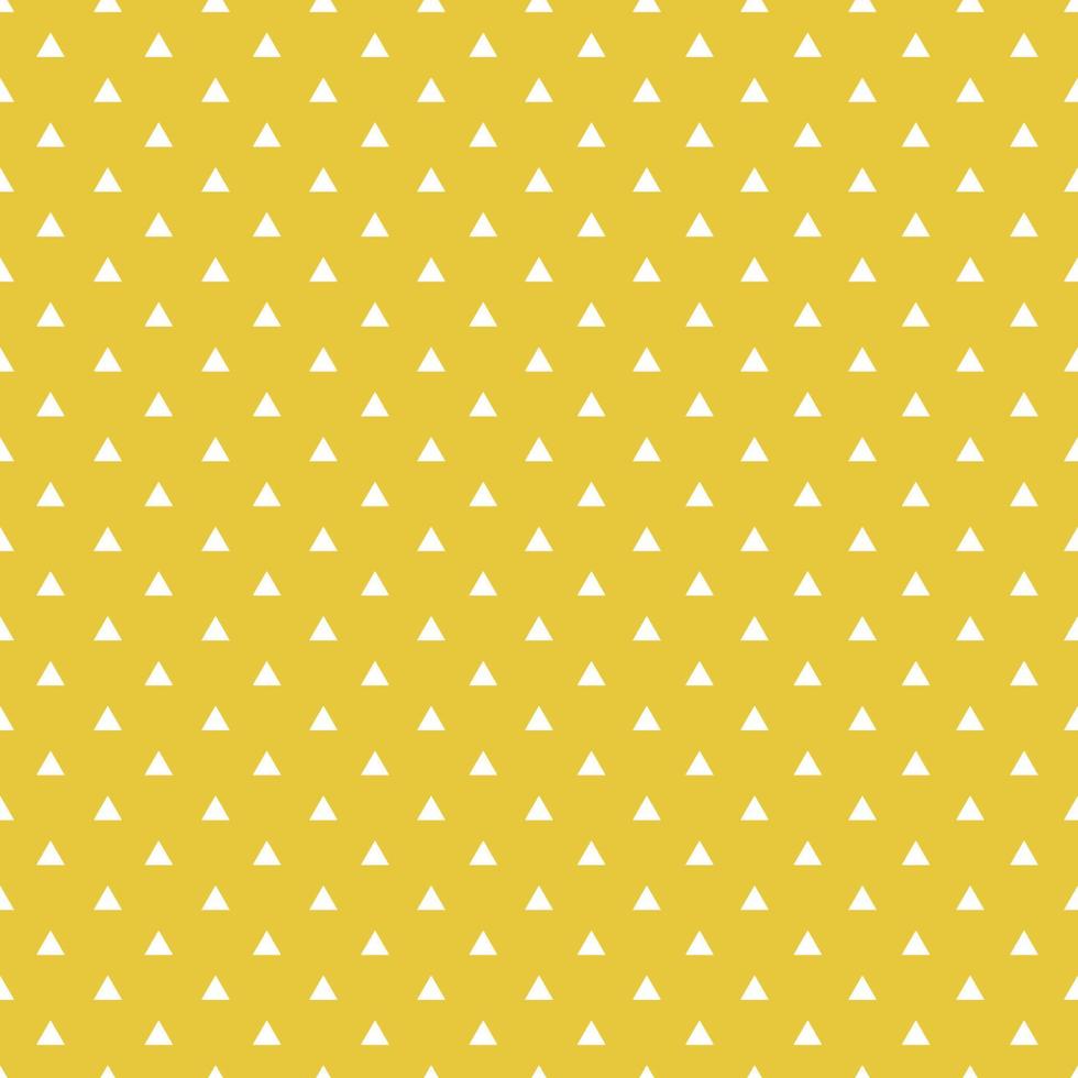 White Seamless Triangles Pattern On Yellow Background vector