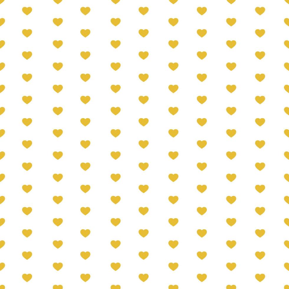 Yellow Seamless Hearts Pattern On White Background vector