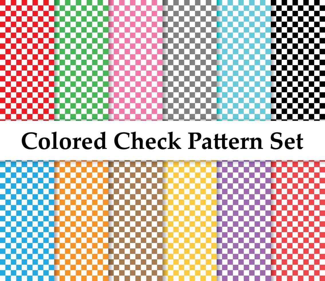 Colored Seamless Check Pattern Set vector