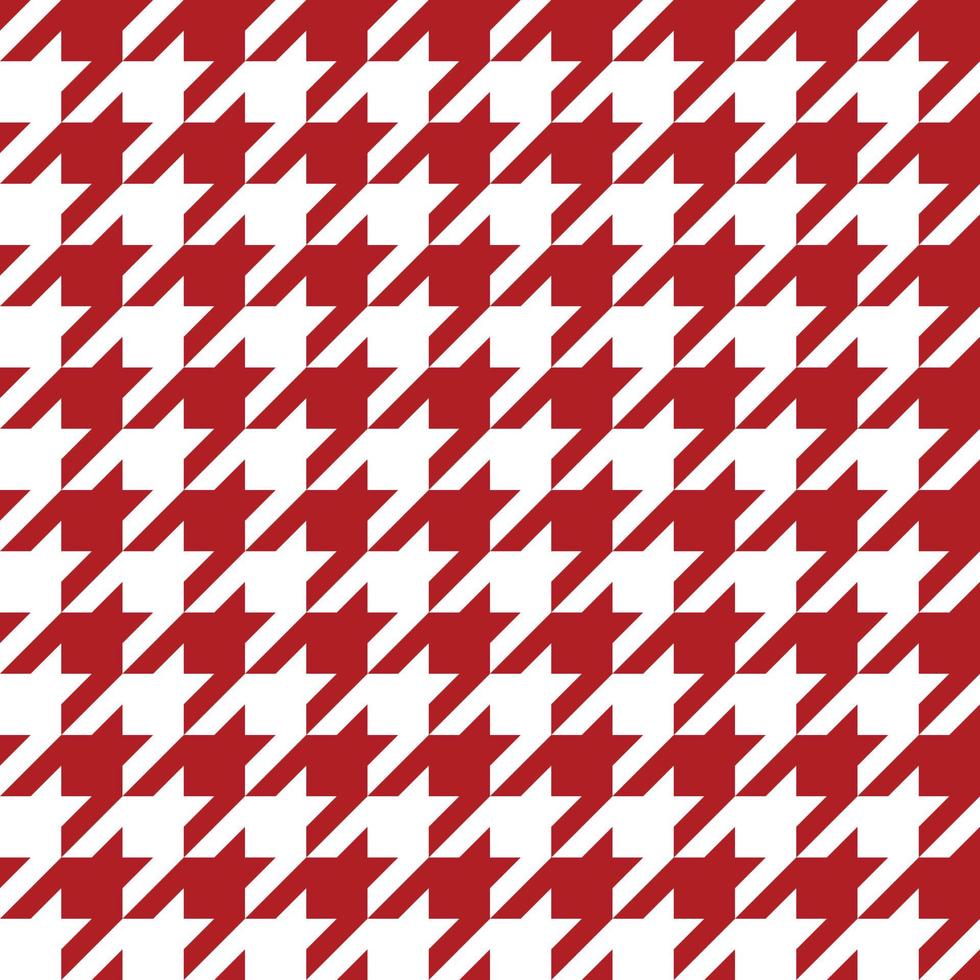 Seamless Red And White Houndstooth Pattern vector