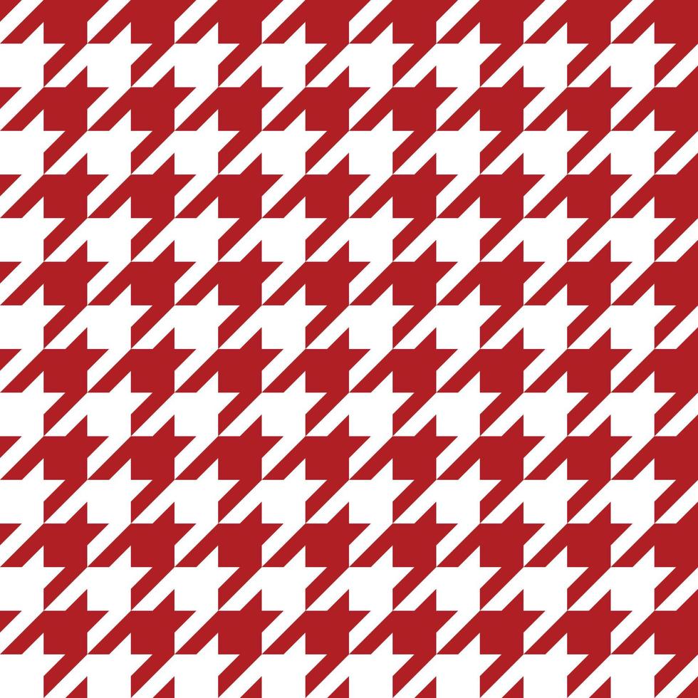 Seamless Red And White Houndstooth Pattern vector