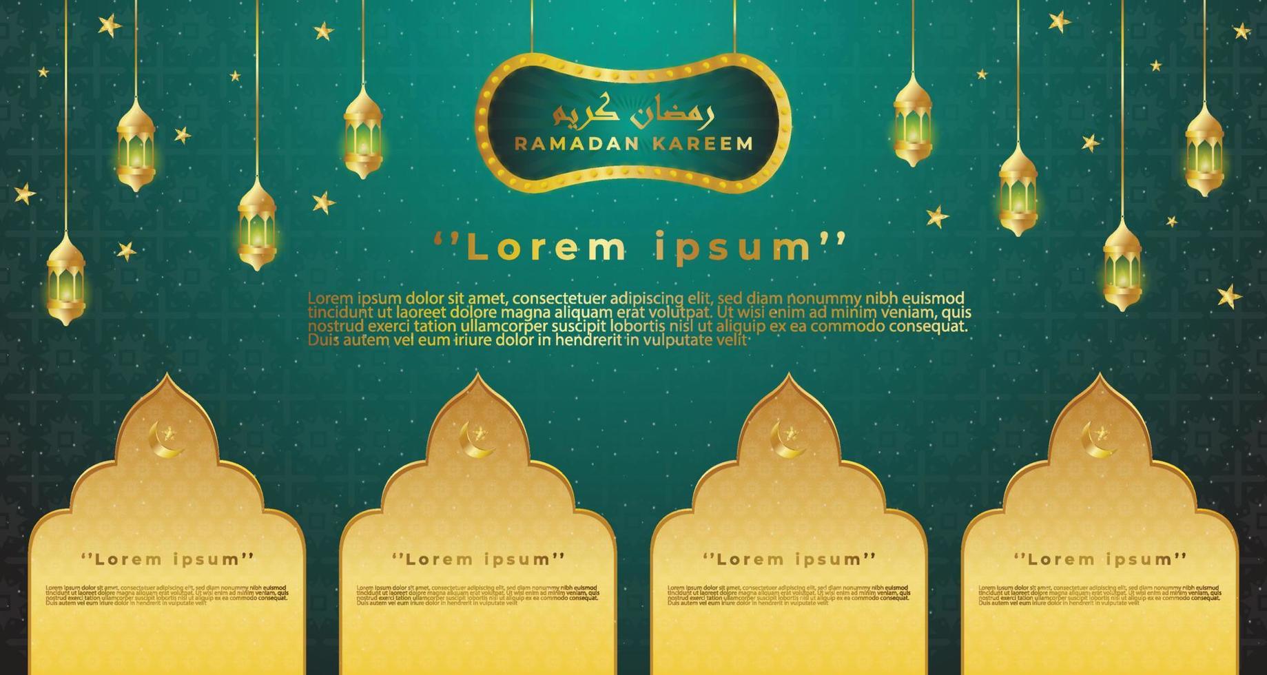 Ramadan kareem greetings colorful banner illustration, vector background