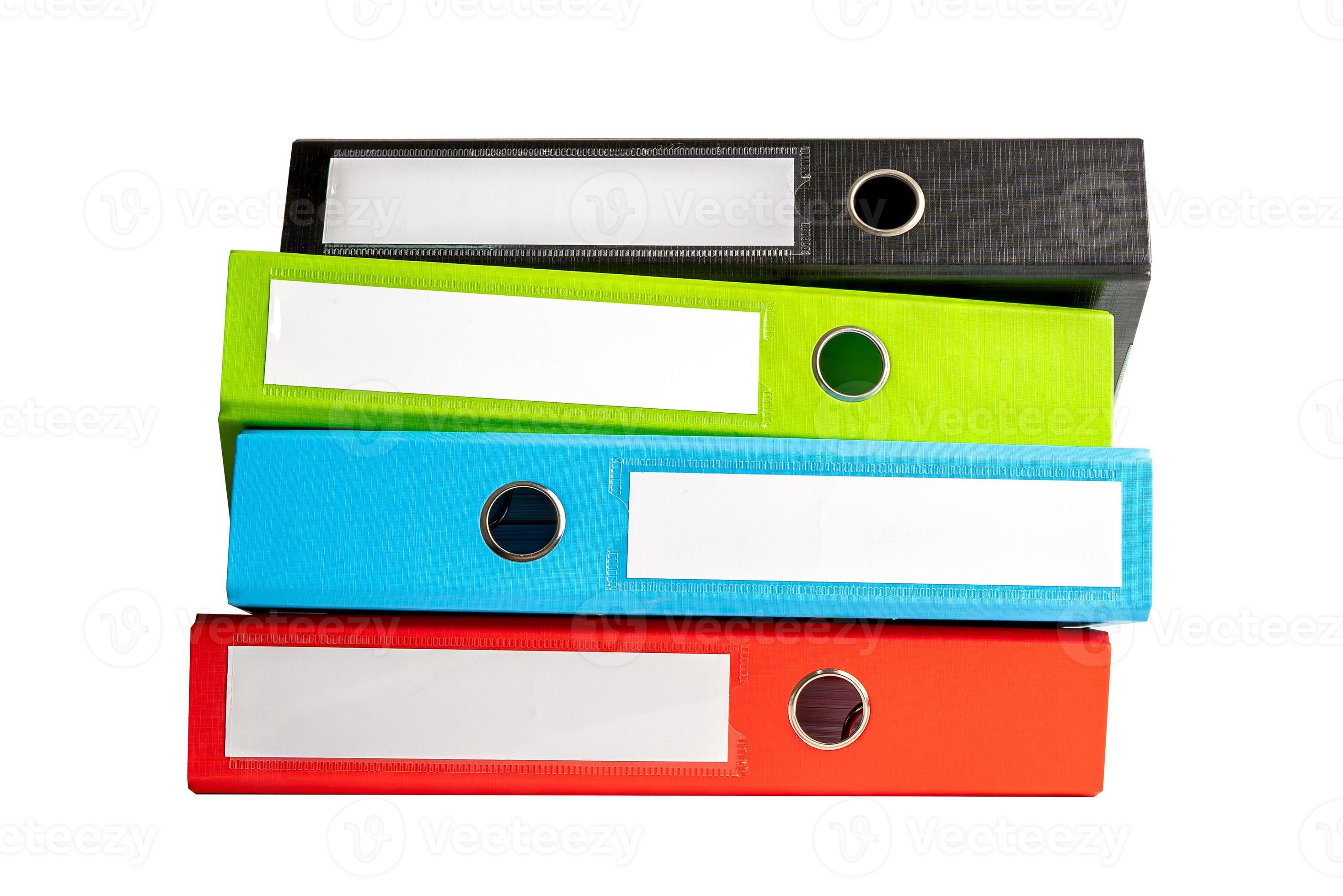 File Folder Binder stack of multi color on table in business office