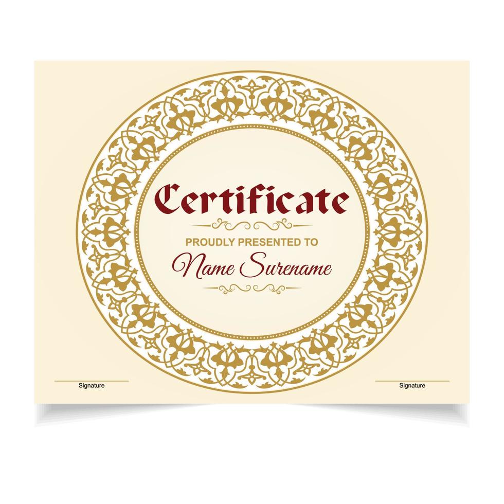 Certificate or diploma design vector