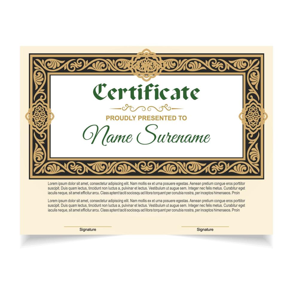 Certificate or diploma design vector