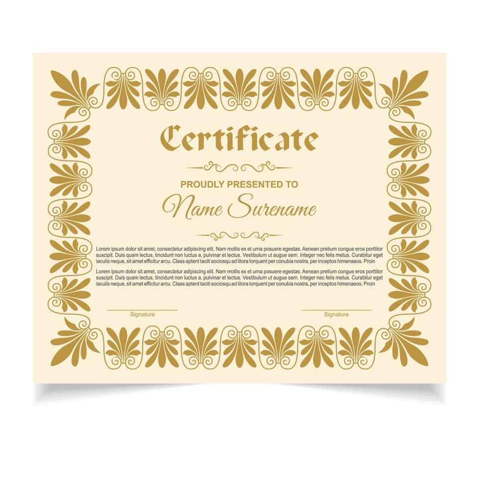 Certificate or diploma design vector