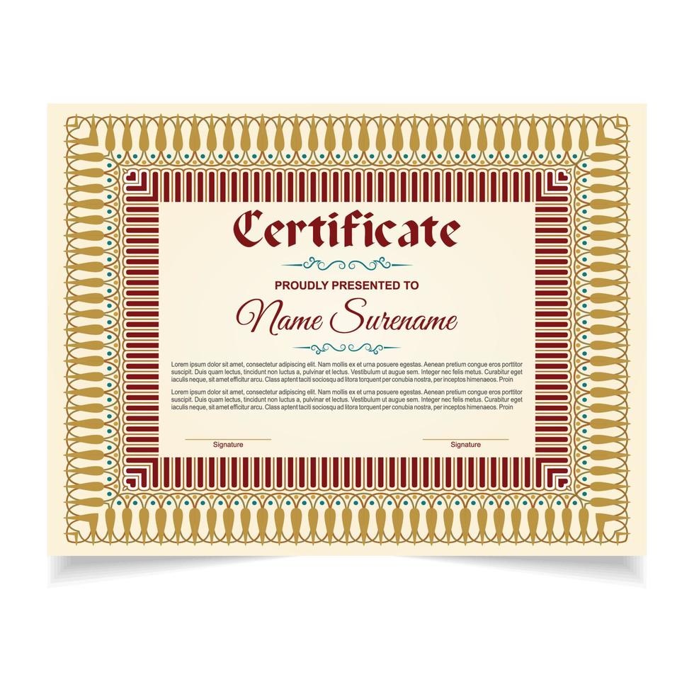 Certificate or diploma design vector