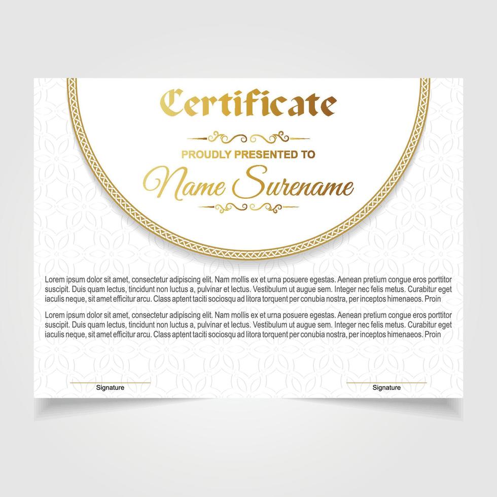 Certificate or diploma design vector