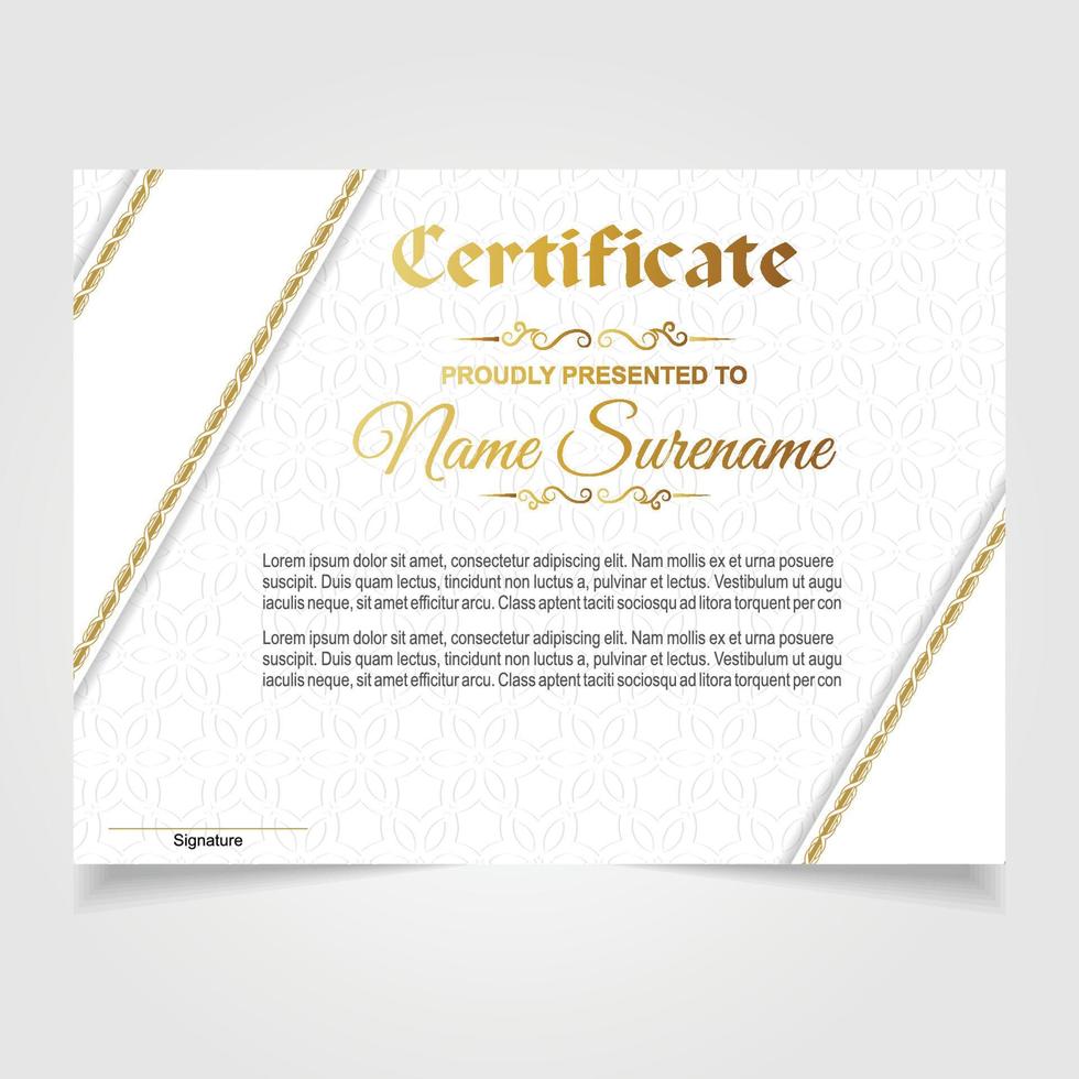 Certificate or diploma design vector