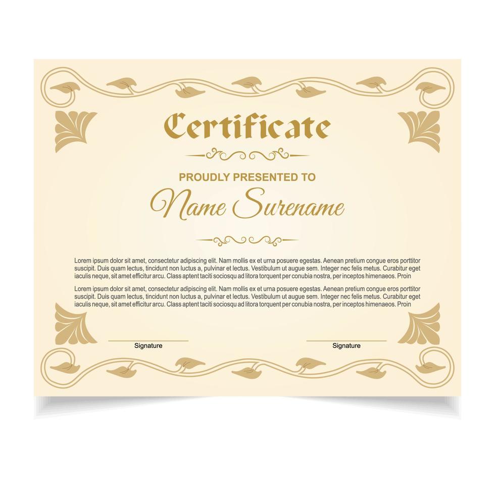 Certificate or diploma design vector