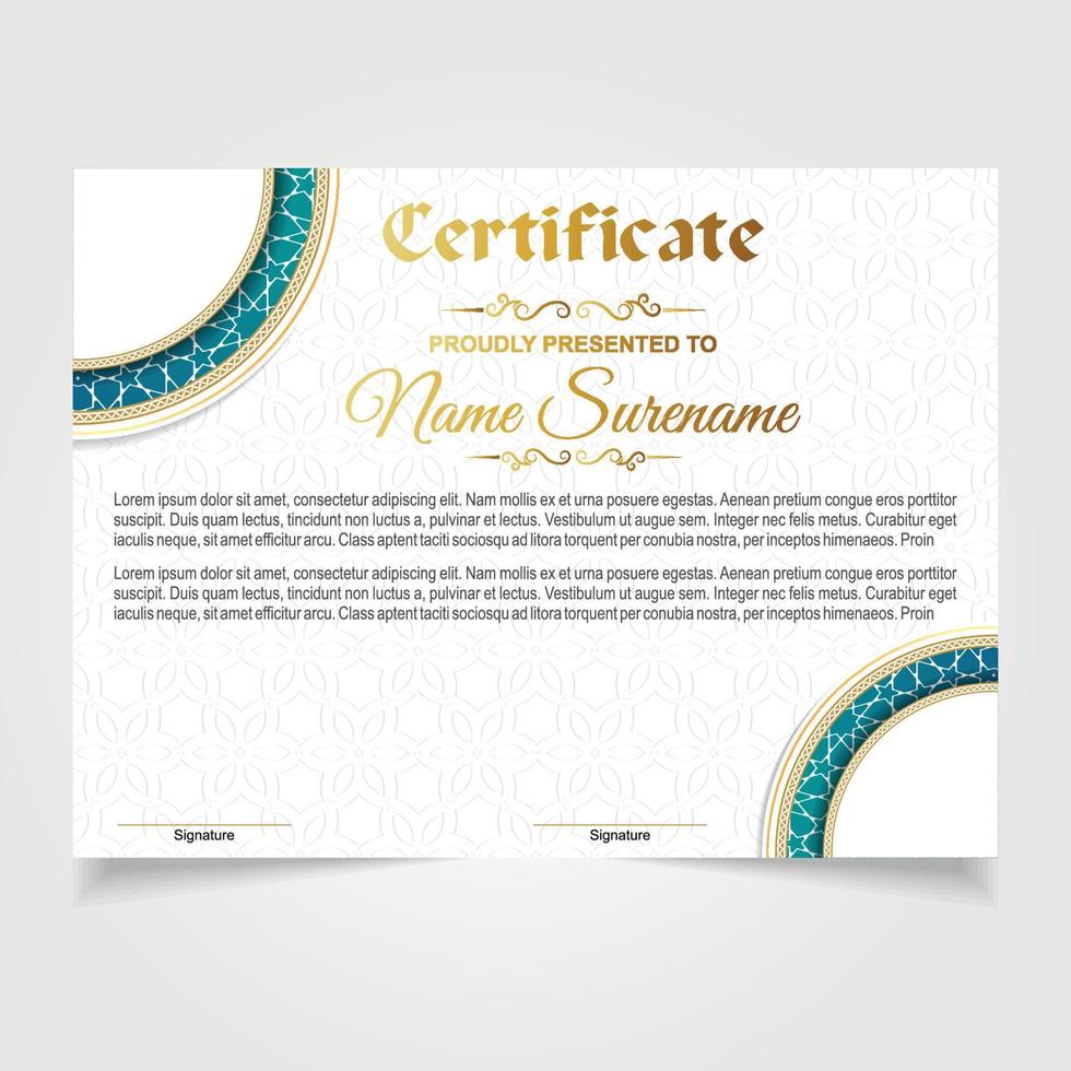 Certificate or diploma design vector