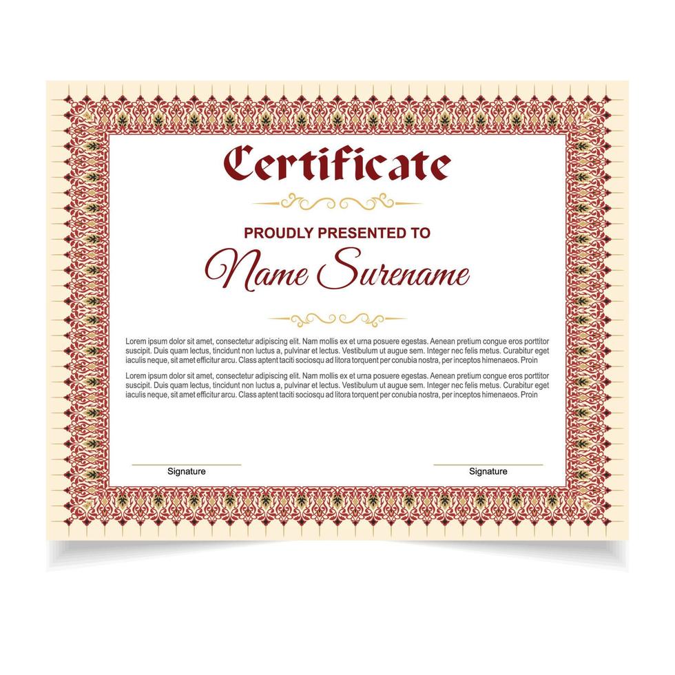 Certificate or diploma design vector